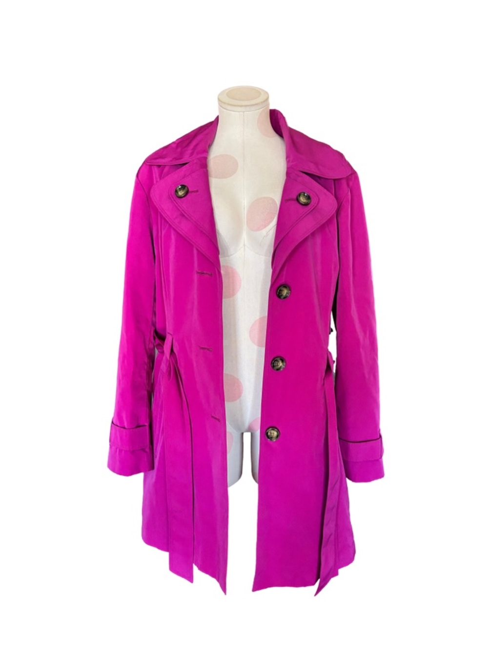 London Fog Pink Belted Trench Coat – L/G - Picture 5 of 12